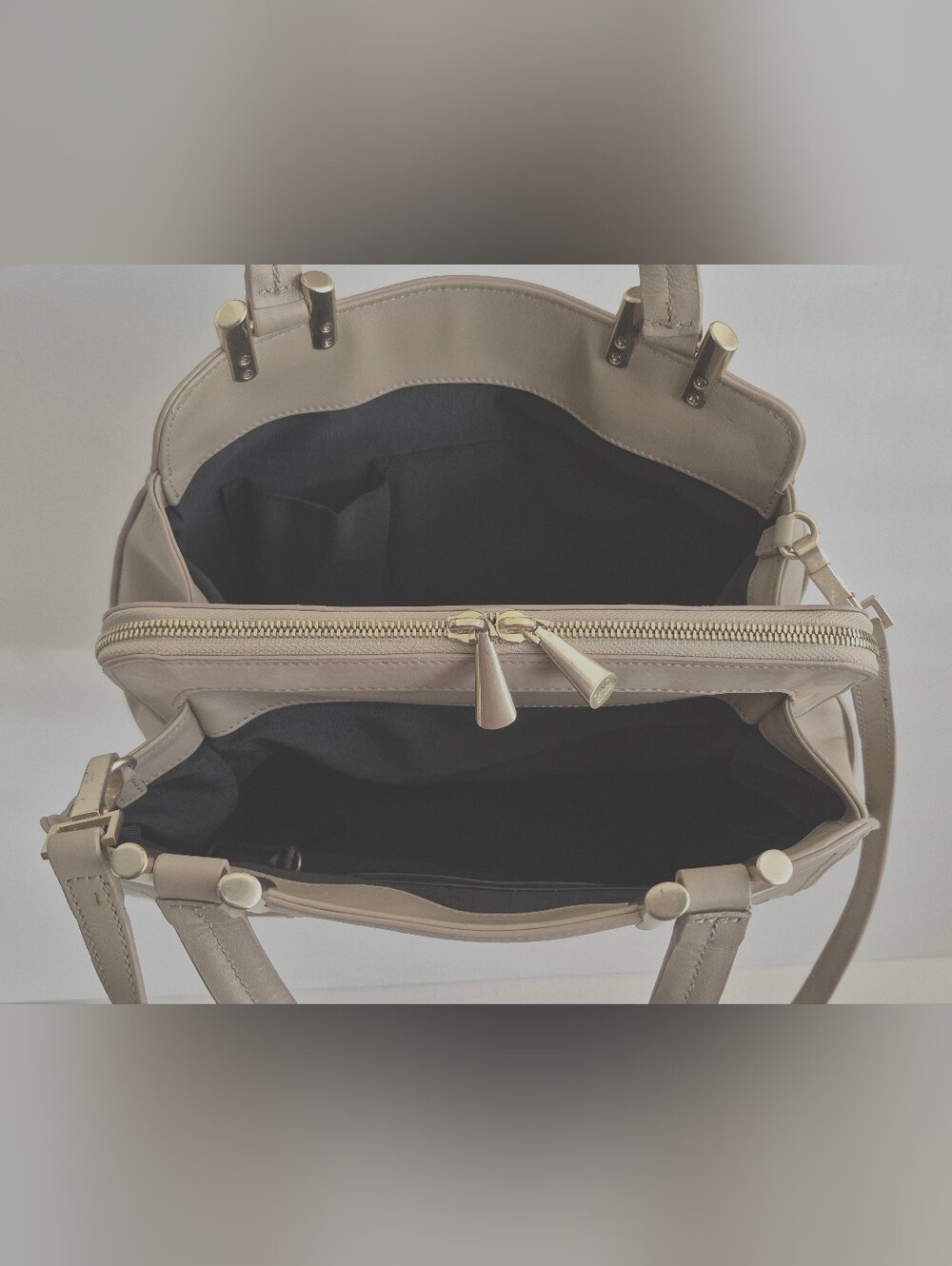 Zac Posen Daphne Taupe Structured Satchel with Detachable Shoulder Strap - Picture 13 of 15